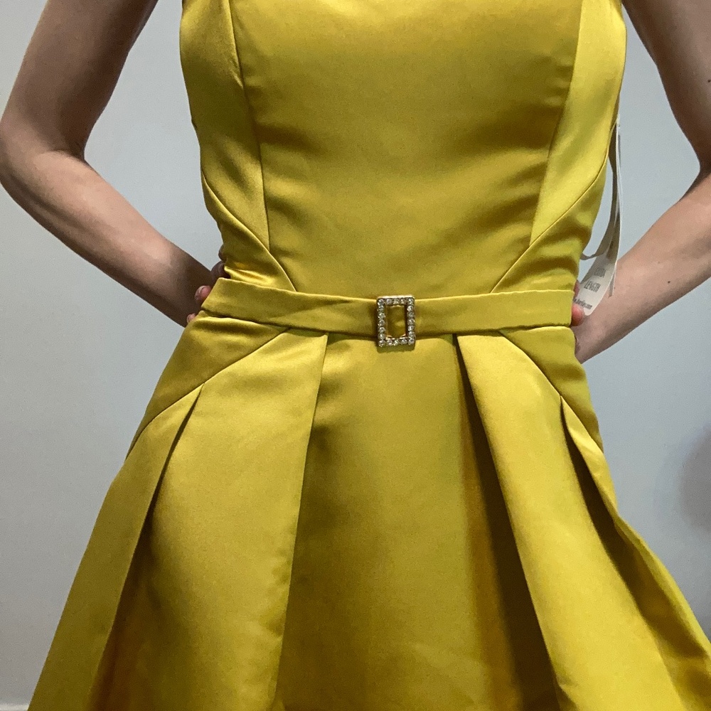 Bari Jay Mustard Cocktail Dress